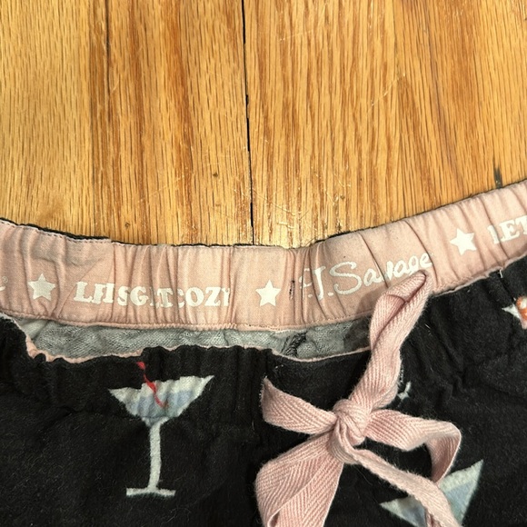 PJ Salvage pajama bottoms, black with martini glasses, size XS or S, soft, cozy. - Picture 6 of 8